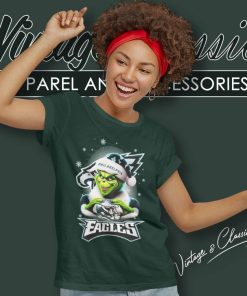 Philadelphia Eagles Santa Grinch Christmas Love Women TShirt