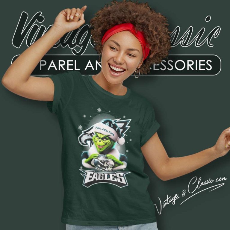 Philadelphia Eagles Santa Grinch Christmas Love Women TShirt Philadelphia Eagles Santa Grinch Christmas Love Women TShirt