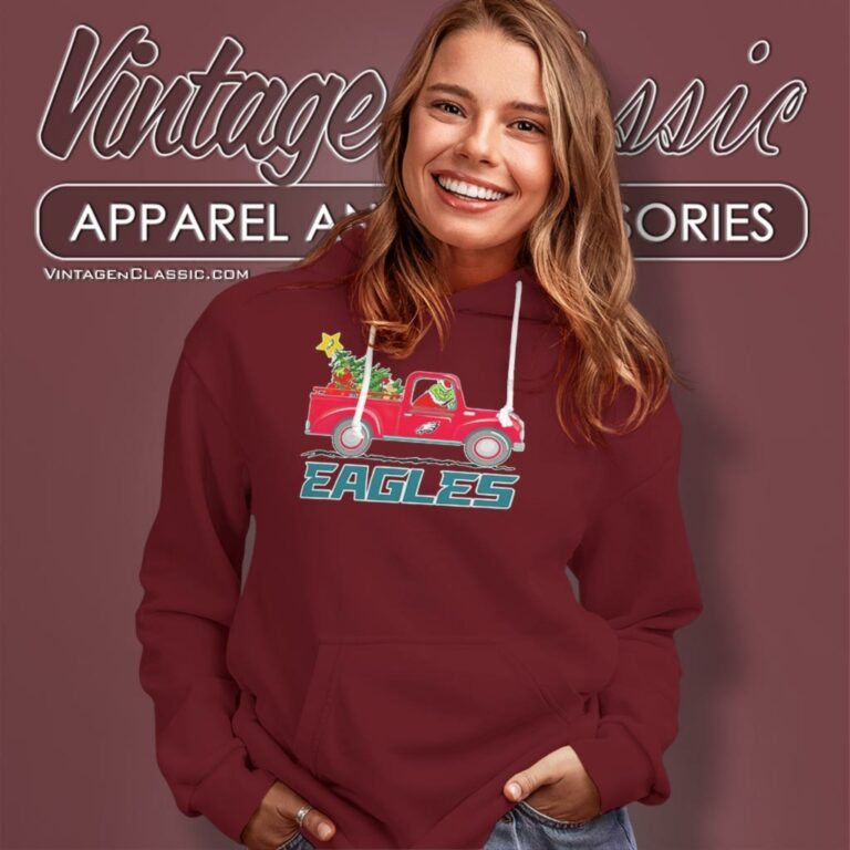 Philadelphia Eagles Santa Grinch Driving Truck Christmas Hoodie Philadelphia Eagles Santa Grinch Driving Truck Christmas Hoodie
