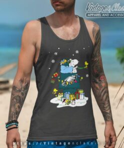 Philadelphia Eagles Santa Snoopy Christmas Tank Top Racerback