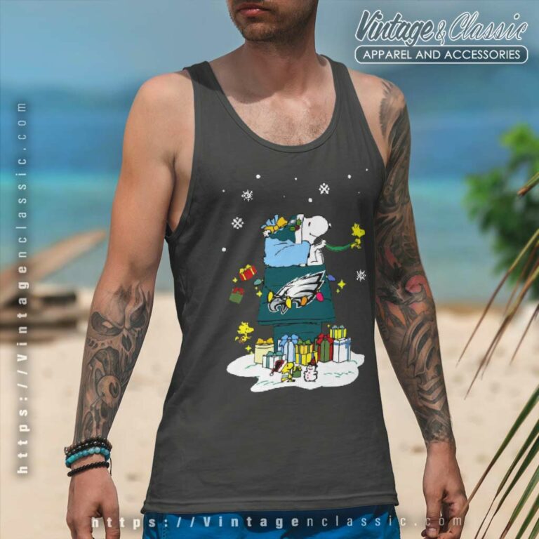 Philadelphia Eagles Santa Snoopy Christmas Tank Top Racerback Philadelphia Eagles Santa Snoopy Christmas Tank Top Racerback