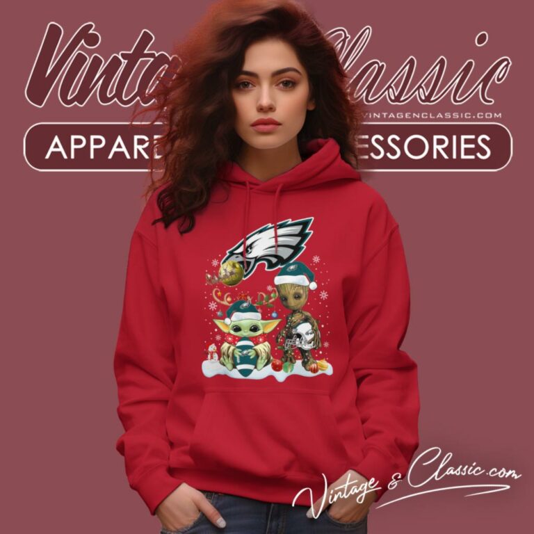 Philadelphia Eagles Shirt Baby Yoda And Groot Santa Christmas Hoodie Philadelphia Eagles Shirt Baby Yoda And Groot Santa Christmas Hoodie
