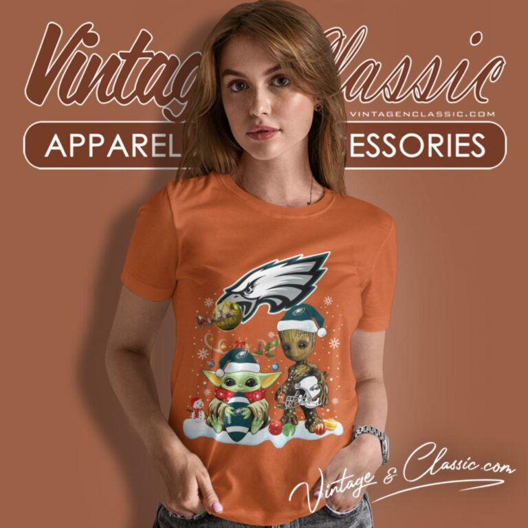 Philadelphia Eagles Shirt Baby Yoda And Groot Santa Christmas Women T Shirt Philadelphia Eagles Shirt Baby Yoda And Groot Santa Christmas Women T Shirt