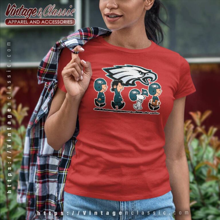 Philadelphia Eagles Snoopy And Friends Walking Women TShirt Philadelphia Eagles Snoopy And Friends Walking Women TShirt