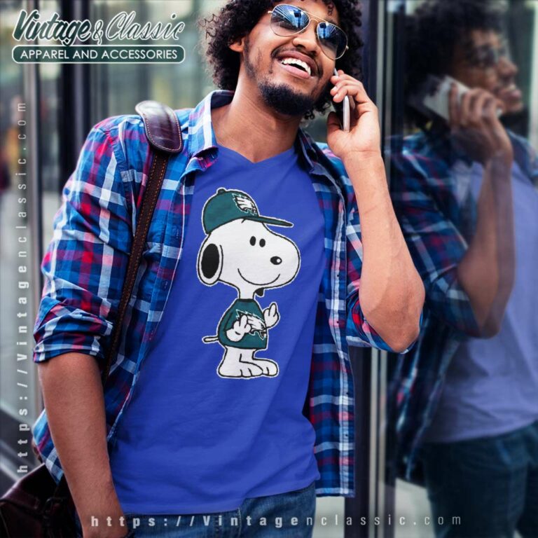 Philadelphia Eagles Snoopy Double Middle Fingers V Neck TShirt Philadelphia Eagles Snoopy Double Middle Fingers V Neck TShirt