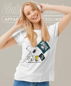 Philadelphia Eagles Snoopy Flag Women TShirt