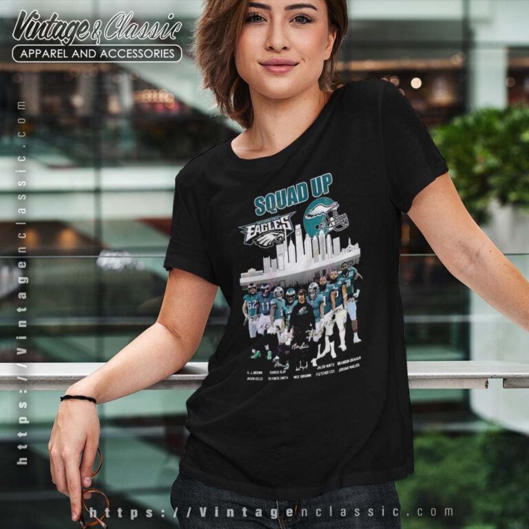 Philadelphia Eagles Squad Up Skyline Signatures Tshirt Philadelphia Eagles Squad Up Skyline Signatures Tshirt