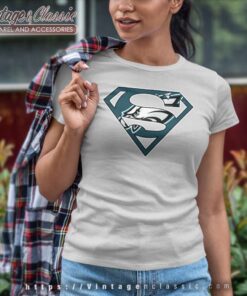 Philadelphia Eagles Superman Logo Women TShirt
