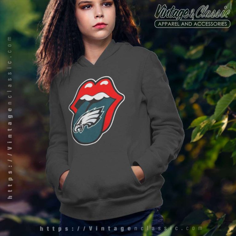 Philadelphia Eagles The Rolling Stones Logo Hoodie Philadelphia Eagles The Rolling Stones Logo Hoodie