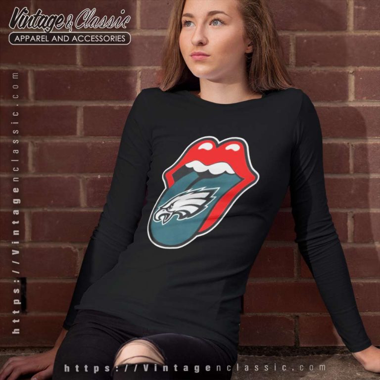 Philadelphia Eagles The Rolling Stones Logo Long Sleeve Tee Philadelphia Eagles The Rolling Stones Logo Long Sleeve Tee