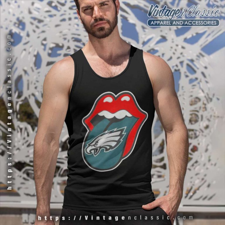 Philadelphia Eagles The Rolling Stones Logo Tank Top Racerback Philadelphia Eagles The Rolling Stones Logo Tank Top Racerback