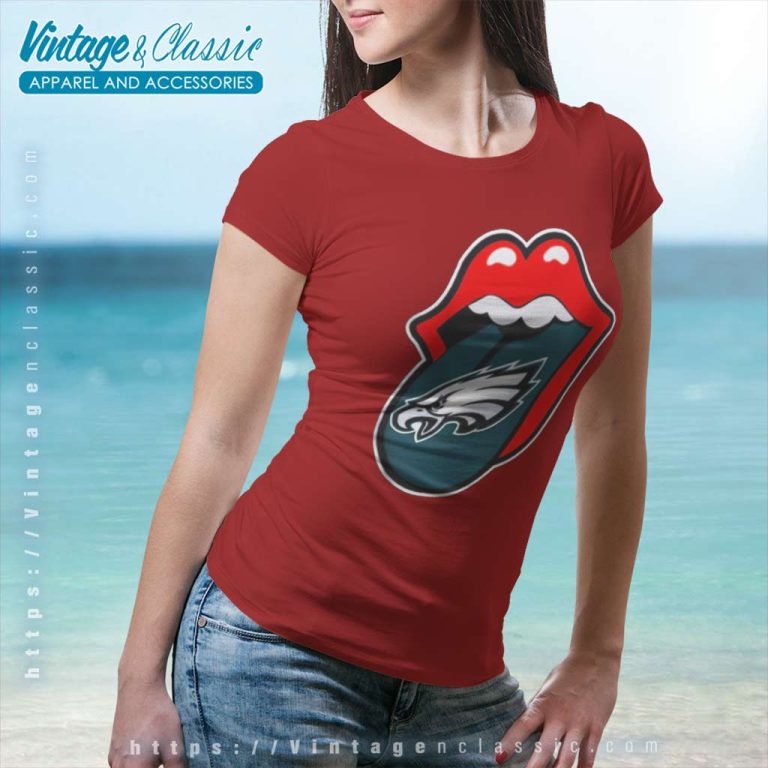 Philadelphia Eagles The Rolling Stones Logo Women TShirt Philadelphia Eagles The Rolling Stones Logo Women TShirt