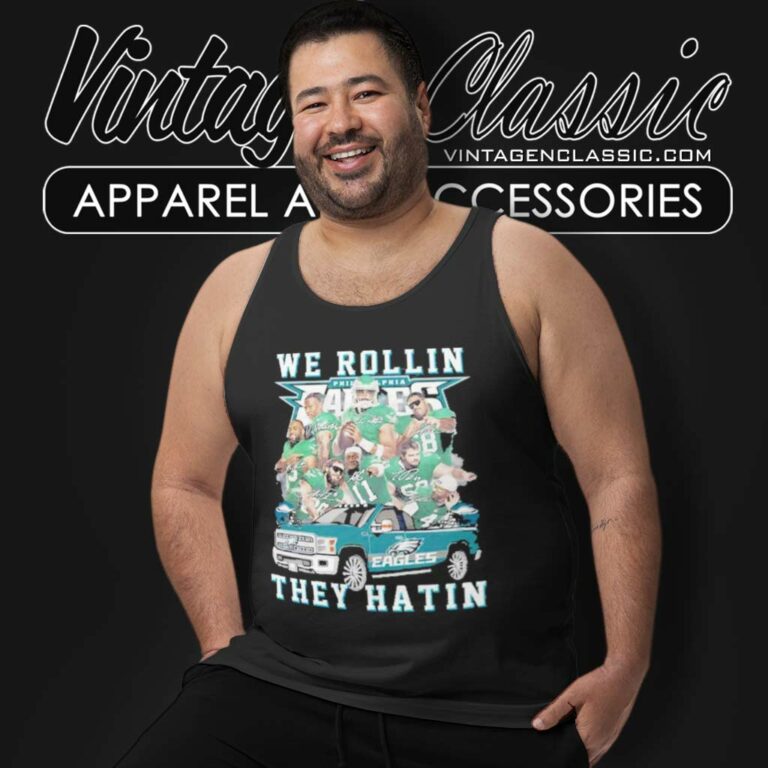 Philadelphia Eagles We Rollin They Hatin Signatures Tank Top Racerback Philadelphia Eagles We Rollin They Hatin Signatures Tank Top Racerback