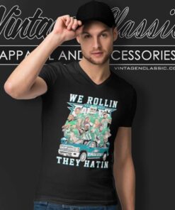 Philadelphia Eagles We Rollin They Hatin Signatures V Neck TShirt