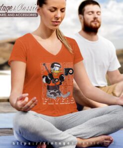 Philadelphia Flyers Donald Duck Hockey Shirt V Neck TShirt