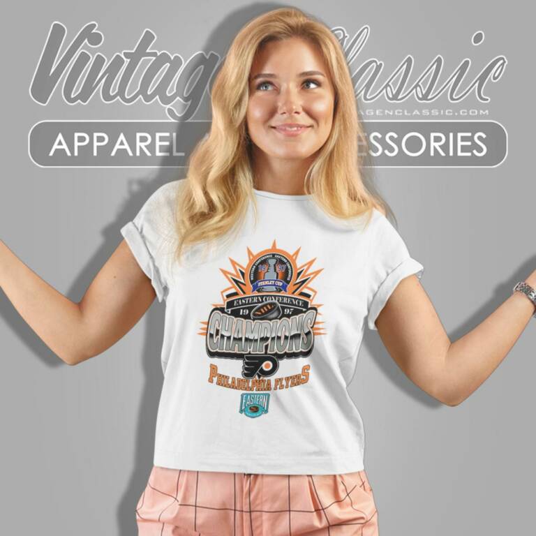 Philadelphia Flyers Eastern Conference Champions 1997 Nhl Hockey Women T Shirt Philadelphia Flyers Eastern Conference Champions 1997 Nhl Hockey Women T Shirt