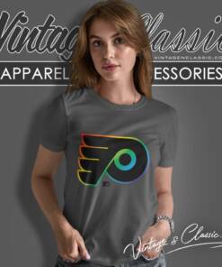 Philadelphia Flyers Fanatics Branded Rainbow Pride Logo Women T Shirt
