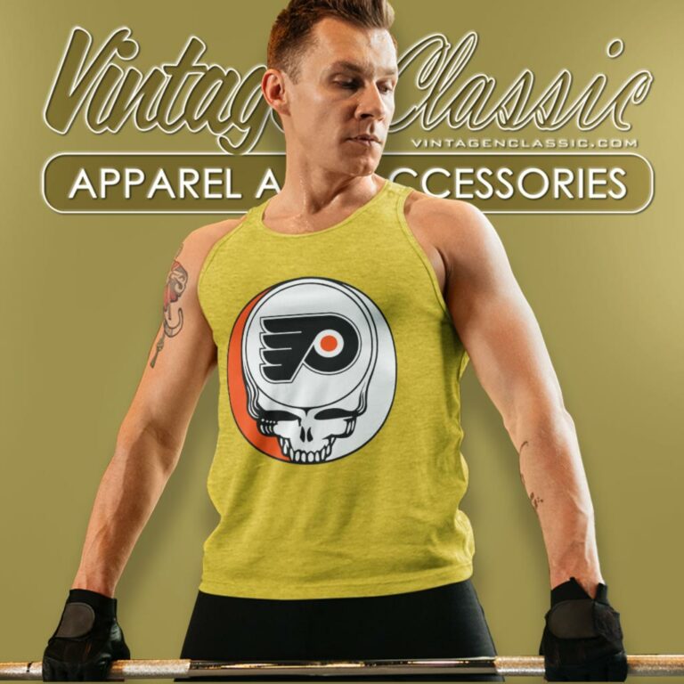 Philadelphia Flyers Grateful Dead Steal Your Face Tank Top Racerback Philadelphia Flyers Grateful Dead Steal Your Face Tank Top Racerback