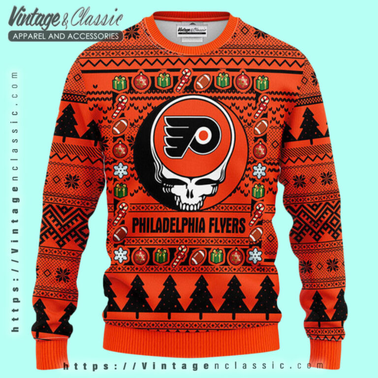 Philadelphia Flyers Grateful Dead Ugly Sweater Ugly Christmas Sweater Philadelphia Flyers Grateful Dead Ugly Sweater Ugly Christmas Sweater