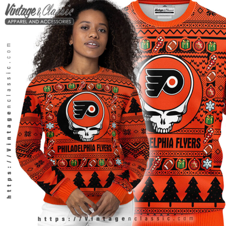 Philadelphia Flyers Grateful Dead Ugly Sweater Women Ugly Sweater Philadelphia Flyers Grateful Dead Ugly Sweater Women Ugly Sweater