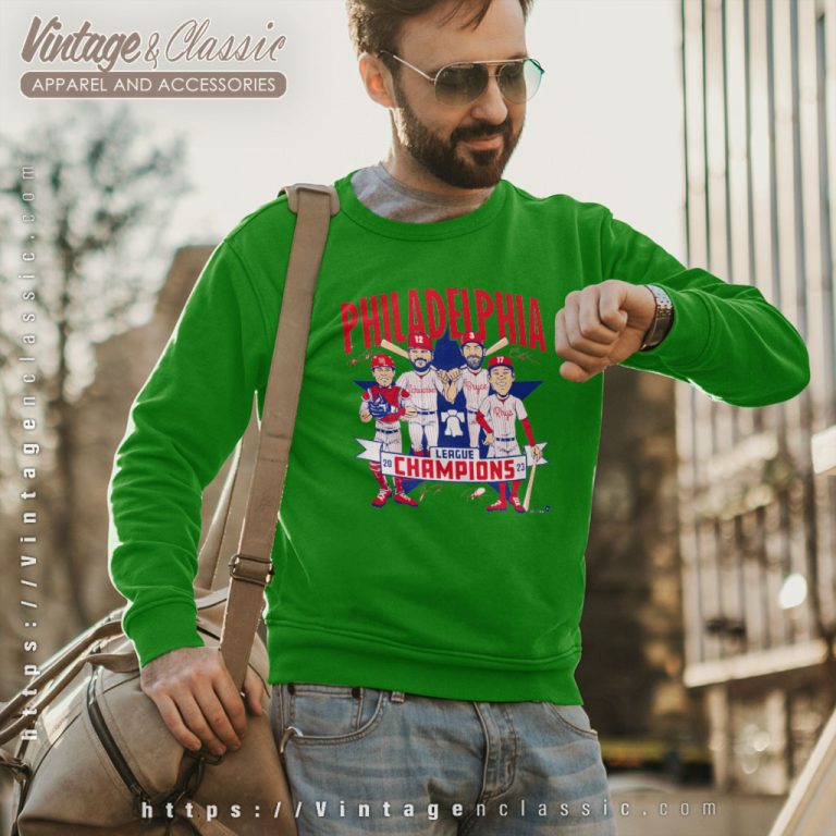 Philadelphia Phillies Baseball Shirt 2023 League Champions Caricature Signature Sweatshirt Philadelphia Phillies Baseball Shirt 2023 League Champions Caricature Signature Sweatshirt