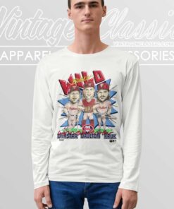 Philadelphia Phillies Dykstra Daulton Kruk Caricature Long Sleeve Tee