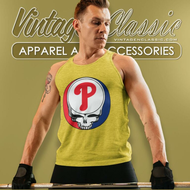 Philadelphia Phillies Grateful Dead Steal Your Face Tank Top Racerback Philadelphia Phillies Grateful Dead Steal Your Face Tank Top Racerback