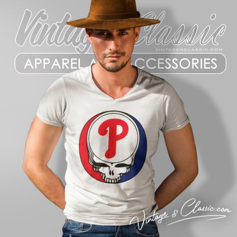 Philadelphia Phillies Grateful Dead Steal Your Face V Neck TShirt Philadelphia Phillies Grateful Dead Steal Your Face V Neck TShirt