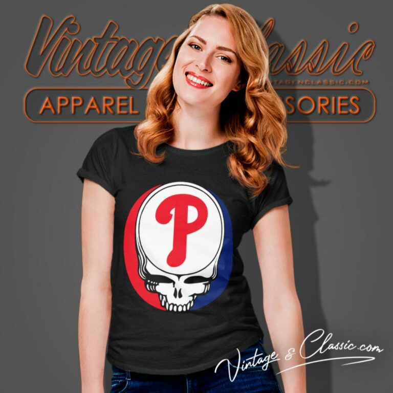 Philadelphia Phillies Grateful Dead Steal Your Face Women T Shirt Philadelphia Phillies Grateful Dead Steal Your Face Women T Shirt