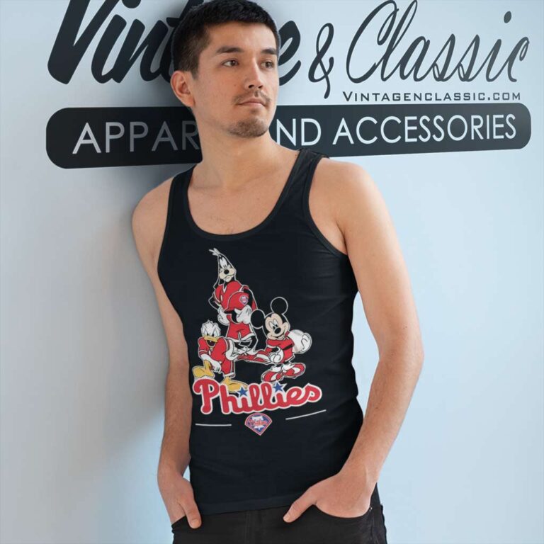 Philadelphia Phillies Mickey Donald Goofy Tank Top Racerback Philadelphia Phillies Mickey Donald Goofy Tank Top Racerback