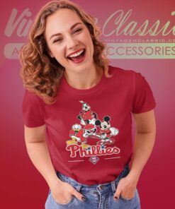 Philadelphia Phillies Mickey Donald Goofy Women TShirt