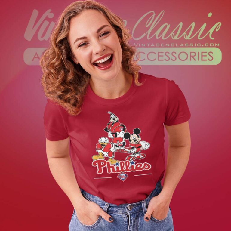 Philadelphia Phillies Mickey Donald Goofy Women TShirt Philadelphia Phillies Mickey Donald Goofy Women TShirt