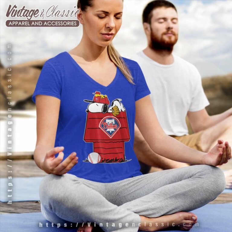 Philadelphia Phillies Snoopy And Woodstock Resting Together V Neck TShirt Philadelphia Phillies Snoopy And Woodstock Resting Together V Neck TShirt