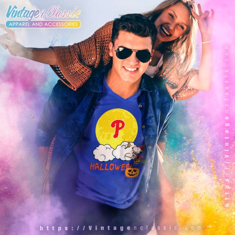 Philadelphia Phillies Snoopy Halloween V Neck TShirt Philadelphia Phillies Snoopy Halloween V Neck TShirt