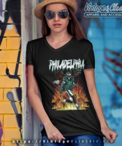 Philadelphia Skeleton Shirt Eagles Halloween V Neck TShirt