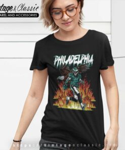 Philadelphia Skeleton Shirt Eagles Halloween Women TShirt