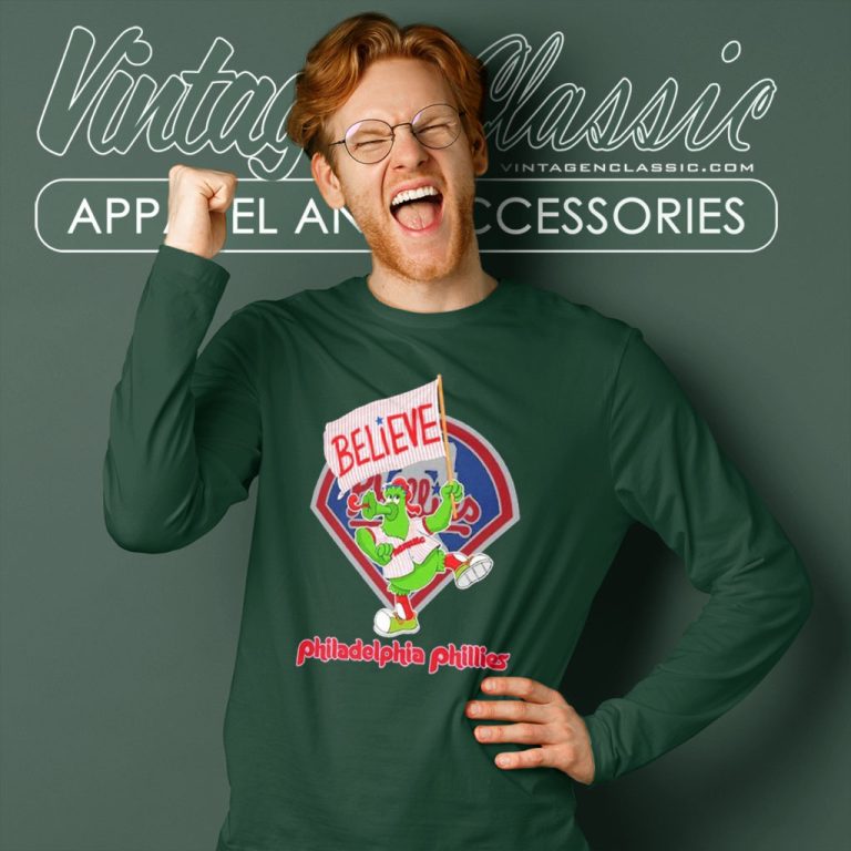 Phillie Phanatic Believe Philadelphia Phillies Long Sleeve Tee Phillie Phanatic Believe Philadelphia Phillies Long Sleeve Tee