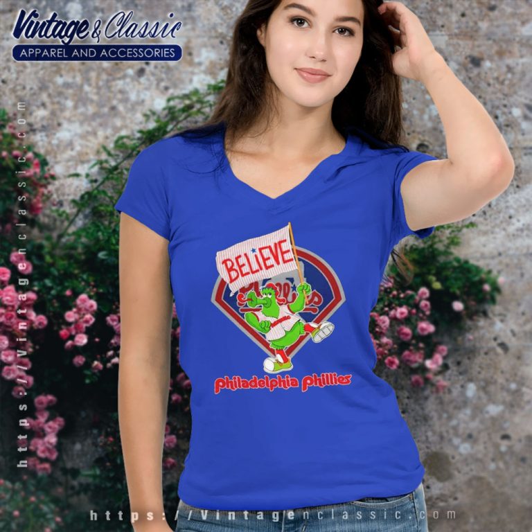 Phillie Phanatic Believe Philadelphia Phillies V Neck TShirt Phillie Phanatic Believe Philadelphia Phillies V Neck TShirt