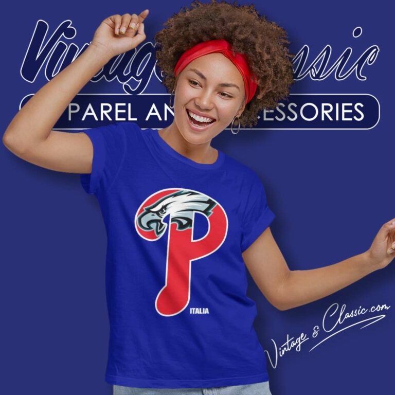 Phillies Philadelphia Eagles Italia Logo Women TShirt Phillies Philadelphia Eagles Italia Logo Women TShirt