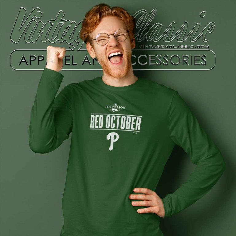 Phillies Red October Postseason 2023 Long Sleeve Tee Phillies Red October Postseason 2023 Long Sleeve Tee