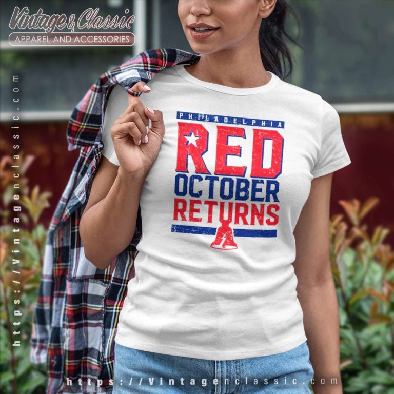Phillies Red October Returns Women TShirt Phillies Red October Returns Women TShirt