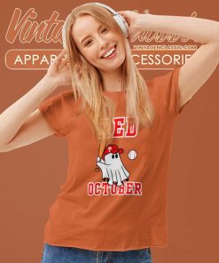 Phillies Red October Shirt Boo Halloween Women TShirt