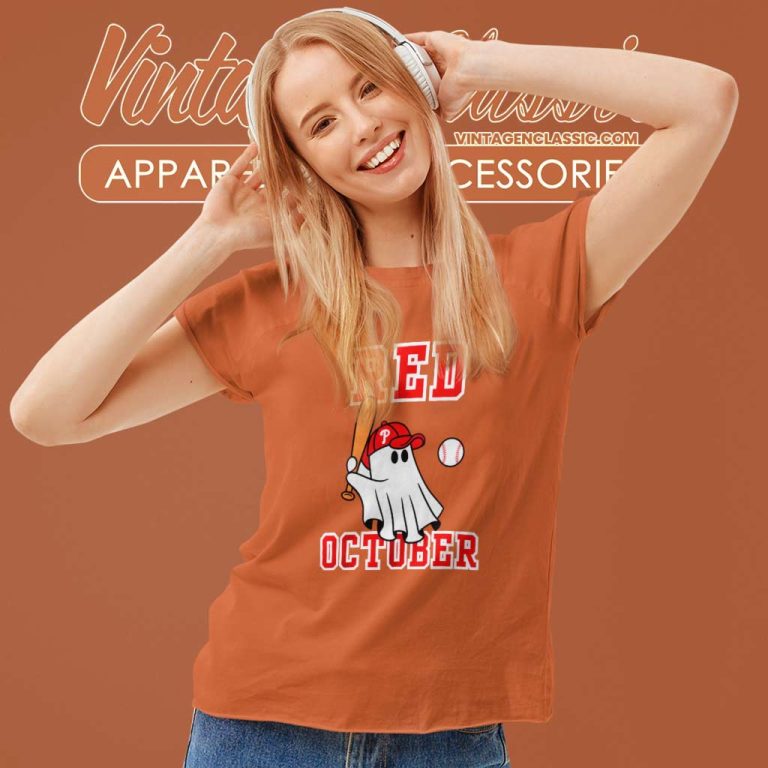 Phillies Red October Shirt Boo Halloween Women TShirt Phillies Red October Shirt Boo Halloween Women TShirt