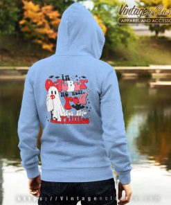 Phillies Take October Shirt We Wear Red Boo Ghost back mens Hoodie