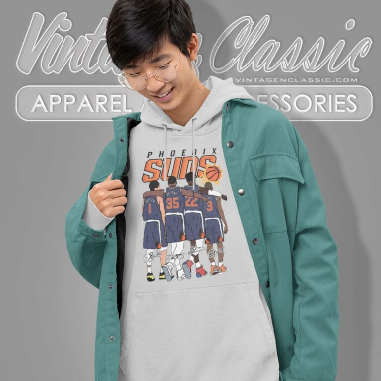 Phoenix Suns Devin Booker Kevin Durant Deandre Ayton And Chris Paul Signature Hoodie Phoenix Suns Devin Booker Kevin Durant Deandre Ayton And Chris Paul Signature Hoodie
