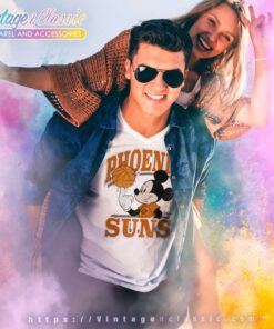 Phoenix Suns Disney Mickey Team Spirit V Neck TShirt