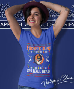 Phoenix Suns Grateful Dead Ugly Christmas V Neck TShirt