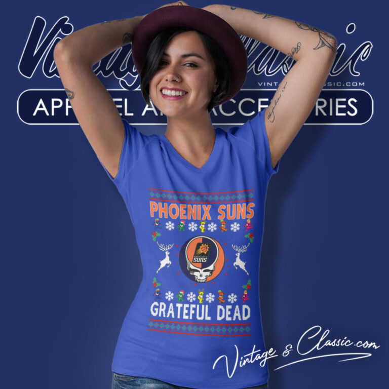 Phoenix Suns Grateful Dead Ugly Christmas V Neck TShirt Phoenix Suns Grateful Dead Ugly Christmas V Neck TShirt