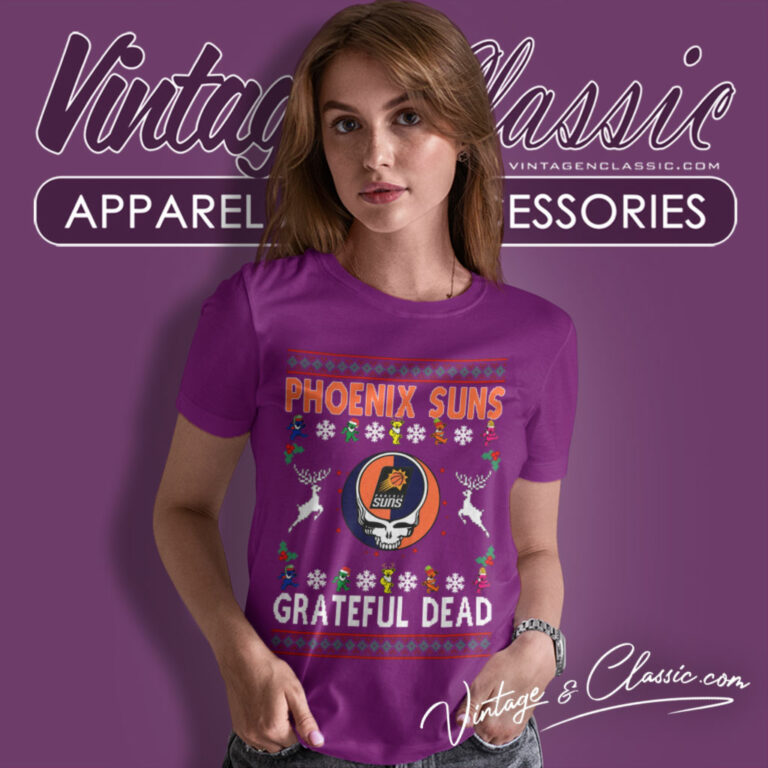 Phoenix Suns Grateful Dead Ugly Christmas Women T Shirt Phoenix Suns Grateful Dead Ugly Christmas Women T Shirt