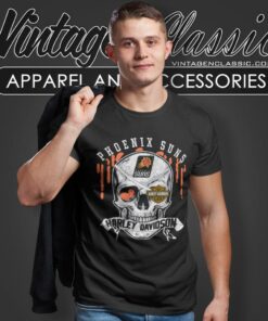 Phoenix Suns Harley Davidson Skull T Shirt